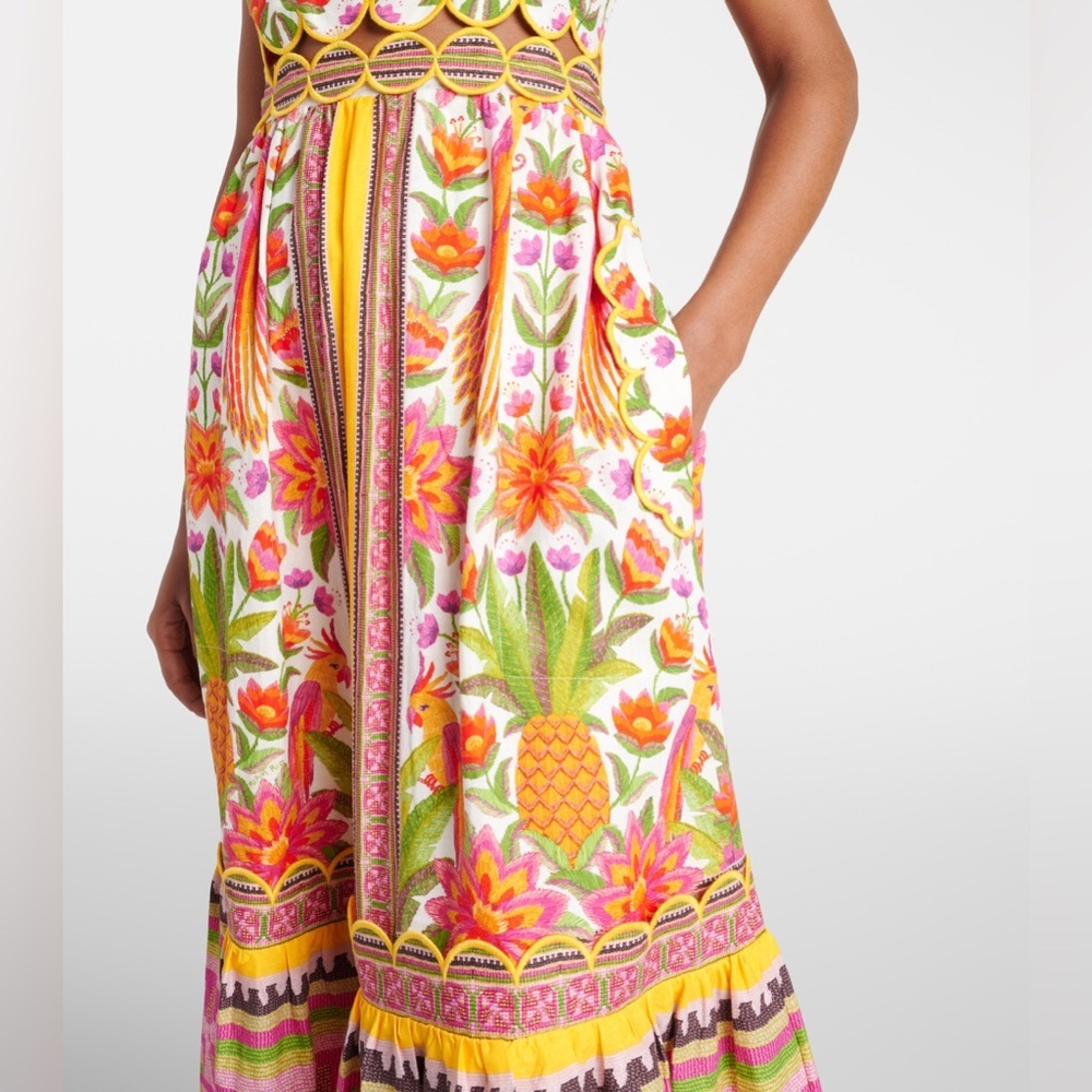 FARM Rio ARARAIS OFF-WHITE MIDI DRESS - Picture 5 of 12